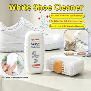 Waterless White Shoe Whitening Paste Built-in Brush Mild Formula Stain Remover Polish for Sneaker & Canvas Footwear