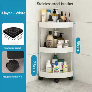 3/4/5 Tiers Corner Storage Trolley Rack Triangular Multi-Layer Bathroom Kitchen Home Office Multifunction Shelves