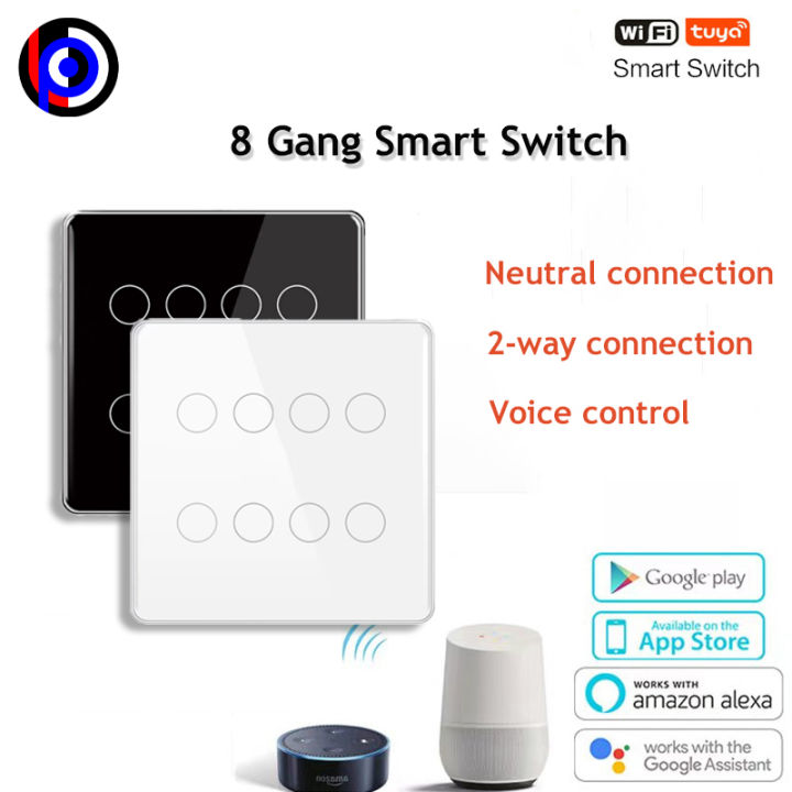 Gang Wifi Smart Touch Light Wall Switch Interruptor Glass Panel Tuya App  SmartLife Compatible with Alexa Google Home Lazada PH
