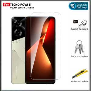 PAKET Tempered Glass TECNO POVA 5 Tempered Glass Layar Anti Gores Kaca