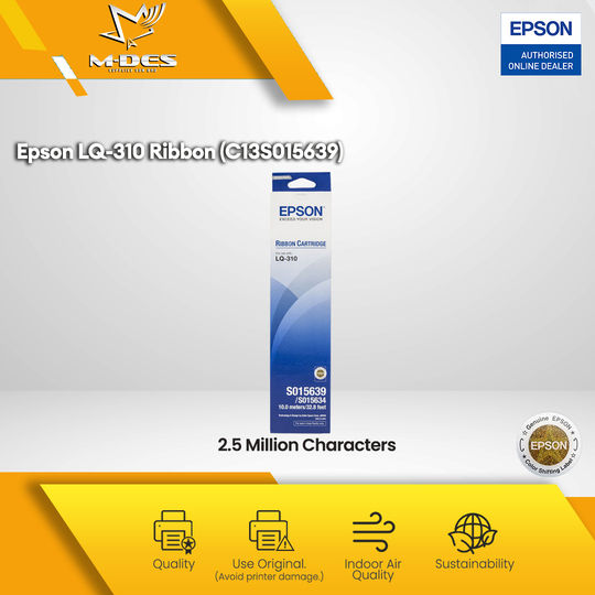 100% Original Epson LQ-310 Ribbon Cartridge ( EPS SO15639 ) For Epson ...