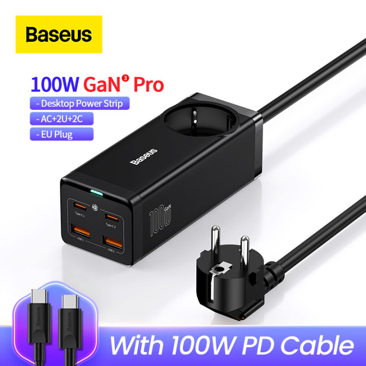 NEW丨Baseus GaN3 Pro 100W Desktop Charger 2AC+2 U+2C Quick Charge 4.0 QC ...