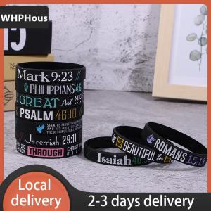 [COD] WHPHous Ship within 24 hours 13pc Faith Believe Peace Grace Bible  Religious Bracelet Sport Silicone Bracelets Rubber Wristband