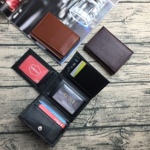 FreeshipMAX Ví nam mini gấp 3 FOLD da bò thật (Bóp Da Đen/Nâu/Nâu sẫm) - 100% da bò thật Bảo hành 3 năm TABUSTORE