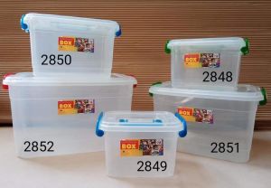 Plastic #2848 2.4Liter 5.5" x 6" x 8.25" Mini Multi Purpose Storage Box with Handle / School Kit / Cosmetic Kit / First Aid Kit / Hygiene Kit