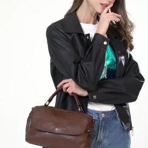 Women Quilted Bag Top Layer Cowhide Genuine Leather Flap Shoulder Crossbody Handbag