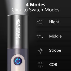 Đèn Pin 4 Chế Độ LED Siêu Sáng 1000 Lumens Sử Dụng Pin Sạc 1200mAh Cổng Sạc Type-C Tiện Dụng