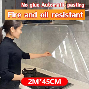 2M Oil Proof Wall Stickers Clear Wallpaper for Kitchen Self-adhesive Waterproof Protection Film Heat Resistant Sticker