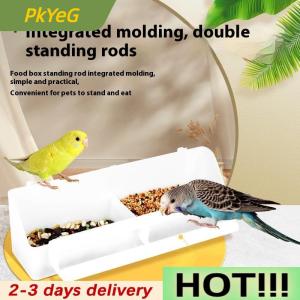PkYeG Large Capacity Bird Feeder Box Anti-Splash Bird Food Dispenser Durable Parrot Feeding Box For Small Medium Birds