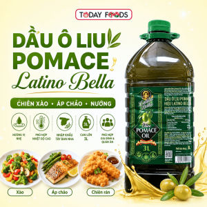 Dầu oliu Pomace Latino Bella 3L | Dầu oliu chiên xào áp chảo nướng nhập khẩu Tây Ban Nha