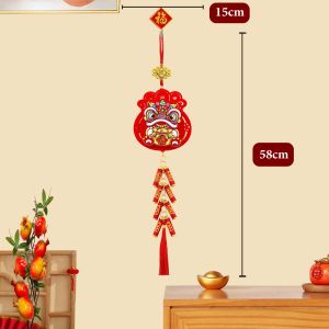 (Size Đại)Dây Chùm Pháo Treo Tết Chất Nhung Đỏ Liễng Pháo Nhựa Phụ Kiện Decor Trang Trí Nhà Cửa Năm Mới Kim Tuyến Lấp Lánh