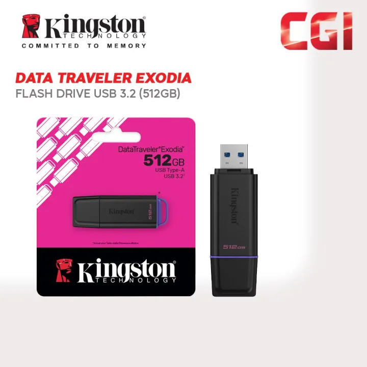 Kingston 512GB Data Traveler Exodia USB 3.2 Gen 1 Flash Drive - DTXG2/512GB