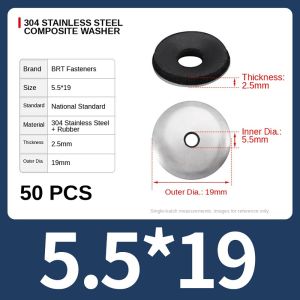 DIVATEN 1Set 304 Stainless Steel Stainless Steel Sealing Washer M4.2 M4.8 M5.5 M6.3 M8 M10 M12 Rubber Waterproof Compound Gasket One Pcs Design EPDM Bonded Sealing Washer for Self Drilling Screws Roofing Construction