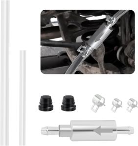 OFBAND Car Brake Bleeder Kit with One Way Check ValveTransparent Car Brake Bleeder Hose One Way Check Valve & Brakes Bleeders Caps KitPractical One Ways Brakes Bleeders Valves Hose Kits