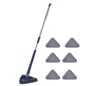 (Samut Prakan  มีสินค้า) ไม้ถูพื้น ไม้ม๊อบ แบบไม่ต้องซักด้วยมือ ไม้ม็อบถูพื้นแบบเปียกและแห้งแบบไม่ต้องใช้มือจับ กดดึงรีดน้ำ ถูเพดาน หมุนได้ 360 ํ