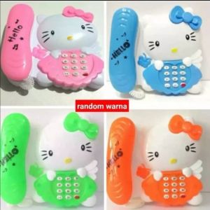 Mainan Telepon Doraemon & Hello Kitty Lucu Lampu dan Musik