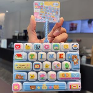 MODERNLUX 26-key Keyboard Keychain Clear Key Sounds Hanging Loop Press Button Toy Durable Pressable Keys Keyboard Toy Bag Ornament