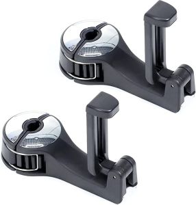 2 in 1 Car Seat Hooks for Purses and Bags with Phone Holder，Automative Headrest Purse Handbag Holder Hangers Organizers