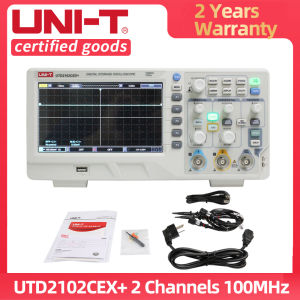 【Ready Stock】-T UTD2102CEX+ Digital Storage Oscilloscope 100mHz 2 Channels Portable Automotive Oscilloscope USB 7 Inches TFT LCD 1GSa/S