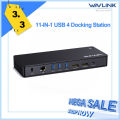 WAVLINK USB 4 Docking Station, 11-IN-1 Dual 4K Display USB-C Dock, 8K DP1, 4K DP2, 130W PD IN, 10Gbps USB3.1x3, 5Gbps USB3.0x2, Gigabit RJ45, Plug & Play on Windows/Mac OS, Work with TBT3/4 Laptops. 