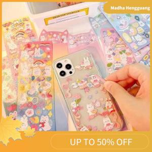 Madha 100 Sheets Cartoon Collage Laser Student DIY Decorative Scrapbooking Journals Stationery Supplies Kawaii Handbook Stickers