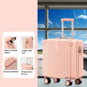 TRAEVLCUL 18inch Fashion Lightweight Luggage Traevl Bag 7kg Hand Carry Luggage 360° Universal Wheels Suitcase Luggage