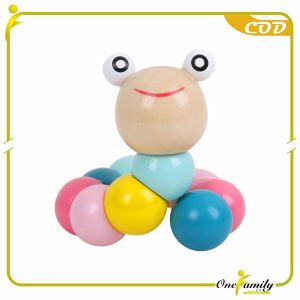 ONE-M331 Mainan Edukasi Anak Ulat Kayu Lucu Warna Warni / Mini Wooden Caterpillar / Mini Worm Colorful Wooden Toys / Mainan Kayu Anak