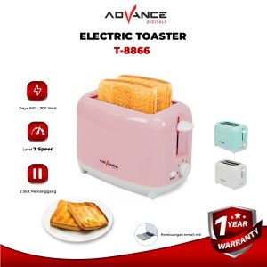 Advance Toaster Pemanggang Roti Bakar Sandwich Listrik Otomatis Low Watt - T8866 - FREE ONGKIR Jabodetabek