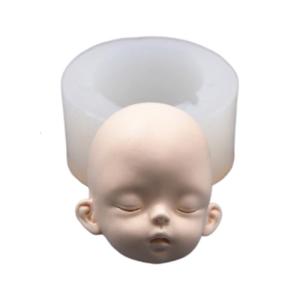 3D Doll Head Baby Face Silicone Mold Handmade Soap Clay Plaster Mold Fondant Chocolate Mold Biscuit Sugar Craft Mold DIY