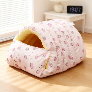 CRUSHES Warm and Cozy Plush Cat Bed Checkered Thicken Cotton Puppy Litter Washable Winter Cat Litter Pet Supplies