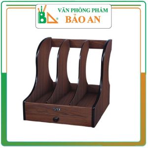 Khay 3 ngăn gỗ HX-2003 - Văn phòng phẩm Bảo An
