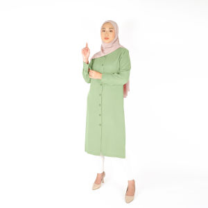 ATRISS Atina Long Tunik - Kemeja Shirt Dress katun rayon Kecil Bigsize Jumbo Formal Kasual Busui Elegant Kekinian Premium Lebaran Trendy