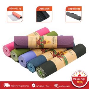 [CAO CẤP - TẶNG TÚI - GIẢM THÊM 12%] THẢM TẬP YOGA TPE CAO CẤP 2 LỚP DÀY dụng cụ tập gym tại nhà đồ tập yoga thảm tập gym thảm tập thể dục tại nhà thảm yoga chống trượt yoga mat khăn trải thảm yoga