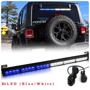 CPA 12-24V 24 LED STROBE FLASHING LIGHT BAR (BLUE/WHITE) HIGH QUALITY (6799)