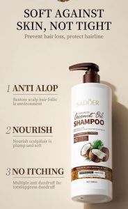 SADOER COCONUT Hair Conditioner Moisturizing Smooth Non Steaming Hair Mask Nourish Scalp Treatment 500g
