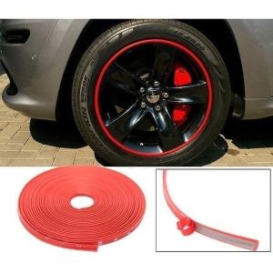List Pelindung Velg Mobil Warna MERAH Bahan Karet Panjang 8 Meter Termasuk Double Tape GZ
