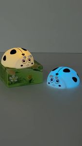 Ladybug Red RGB LED Night Light Cute Cartoon Animals Silicone Lamp Touch Sensor Timing USB Rechargeable for Children Kid Birthda
