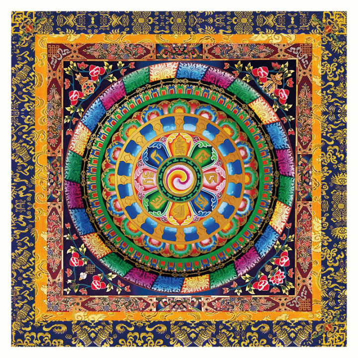 Tibetan Thangka wallpaper Tibetan Buddha mural national style pattern ...