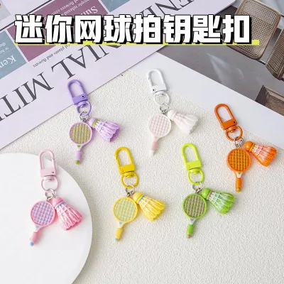 Creative Badminton Racket Keychain Cute Shuttlecock Bag Hanging Deco Student Couple Birthday Gift Hadiah Murah