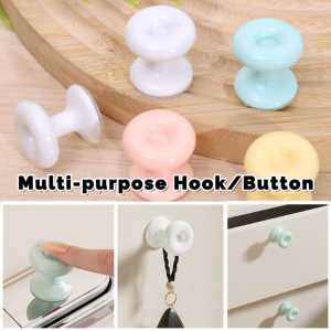Ready stock Multi-purpose Hook/Button Bathroom Flush Switch Bathroom Toilet Presser Hook Cabinet Door Handle