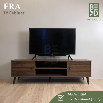 ERA TV Cabinet + Coffee Table 5ft 4ft Meja TV Meja Kopi Almari TV Kabinet TV (BE WOOD)