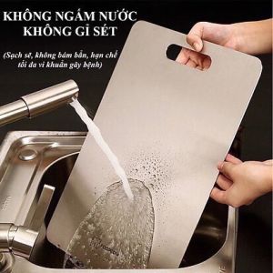 Thớt INOX 304 diệt khuẩn thời thượng - Thớt Cường Lực lau chùi và vệ sinh Dễ Dàng Rã Đông Nhanh Không Xước Dăm Không