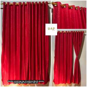 Gorden Smokering Ring 12 Motif Bunga Ungu Putih / Pintu dan Jendela / Bayar Di Tempat