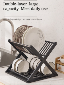 Plastic Dish Shelves Thick Double Shelf LargeCapacity Dish Draining Rack