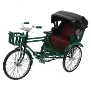 Iron Three Wheeled Rickshaw Replicas Rustproof Coating Compact Tricycle Model Home Decoration Craftsmanships Gift