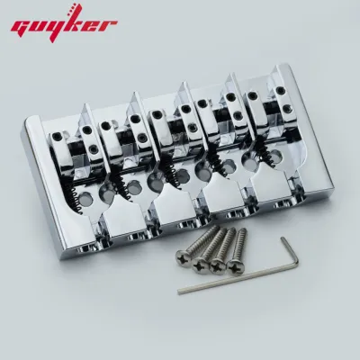 GUYKER 5 String Vintage Adjustable Metal Plate Bass Bridge Machined for Guitar Musical Instrument Parts And Accessories