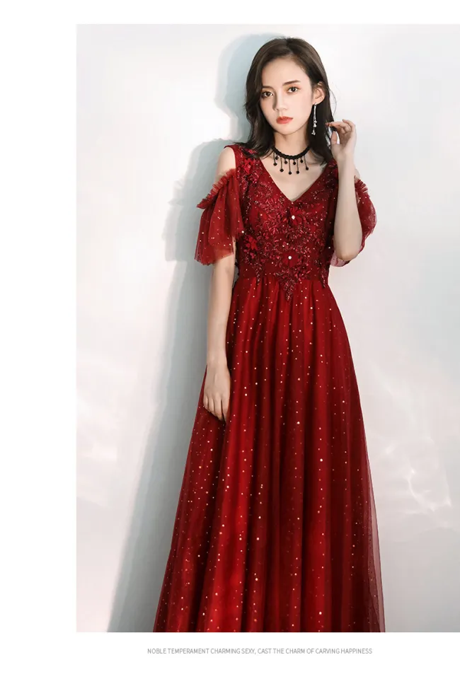 Elegant long hotsell red evening dresses