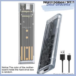 Ditur M.2 NVME PCIe NGFF SATA Protocol Case Clear USB Type C 10Gbps PCI-E Transparent External Hard Disk Box Case For Laptop Phone