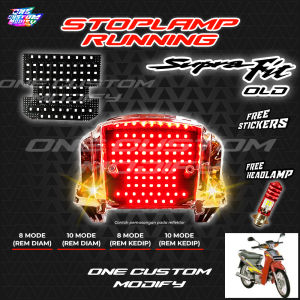 Lampu Rem LED Supra X Fit Old 8 Dan 10 Mode Running Mode Running Auto Manual Lampu Stoplamp Variasi