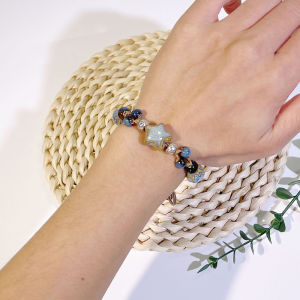 Hmeme Trung Quốc Phong Cách Dân tộc Retro Vòng Đeo Tay Gốm Cho Phụ Nữ Cô Gái Đơn Giản Đính Cườm Sinh Viên Cổ Tay Dây Đồ Trang Sức Phụ Kiện Quà Tặng